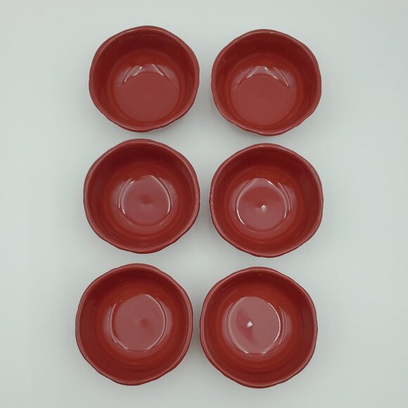 JC Penney Home Ashley Red Individual Dip Dishes JCP Dessert Sauce Berry Bowls - Picture 3 of 6